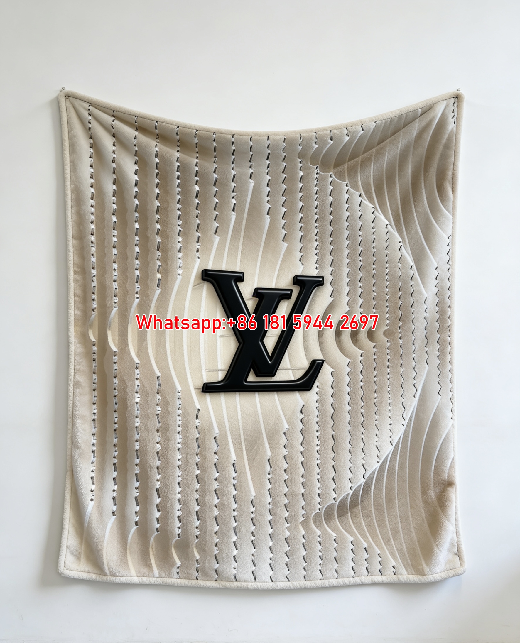 LV 3D Texture Flannel Blanket LV Modern Art Throw Blanket IMG_3290